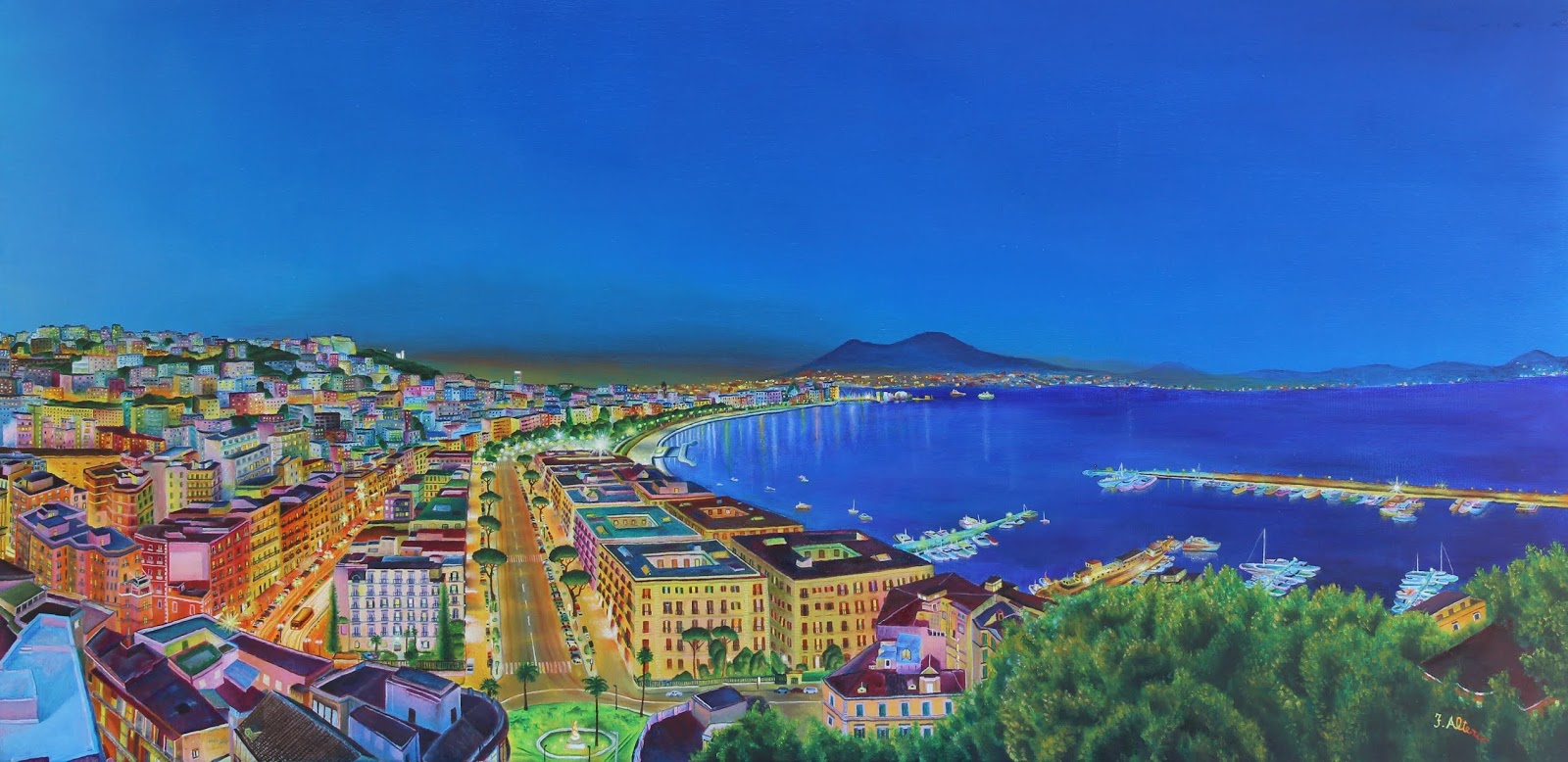 Napoli subito dopo il tramonto